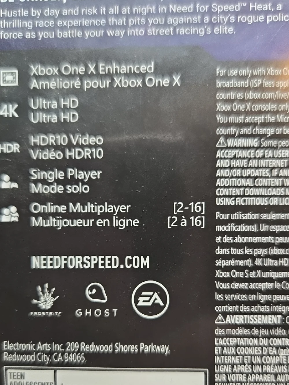 Need For Speed For XBox One Used
